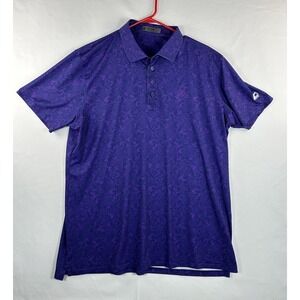 G/Fore Polo Shirt Men's XL Purple Garden Floral Belfair‎ Golf Club Bluffton SC